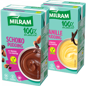 Milram Vanille- oder Schoko-Pudding auf Basis von Hafer