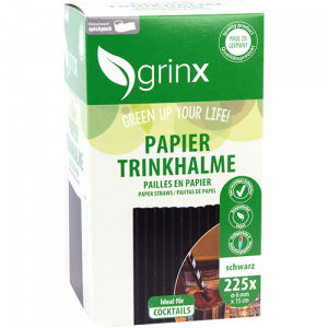 Grinx Trinkhalme Papier schwarz