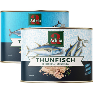 Adria Thunfisch Stücke in Öl oder in eigenem Saft und Aufguss